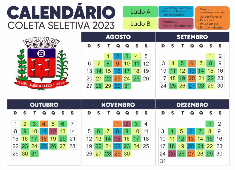 Calendário da Coleta Seletiva